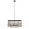 Black Iron Glam Drum Chandelier, 13" x 24" x 24"